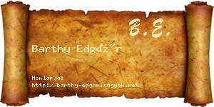 Barthy Edgár névjegykártya